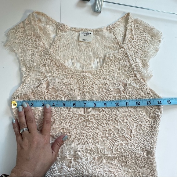 Free People Intimately Free Peek A Boo Lace Overlay Dress Cream Ivory Size XS - Picture 10 of 11